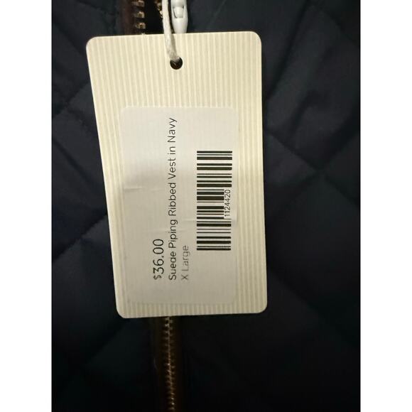 Vest Suede Piping Ribbed Size XL NWT - Picture 3 of 4
